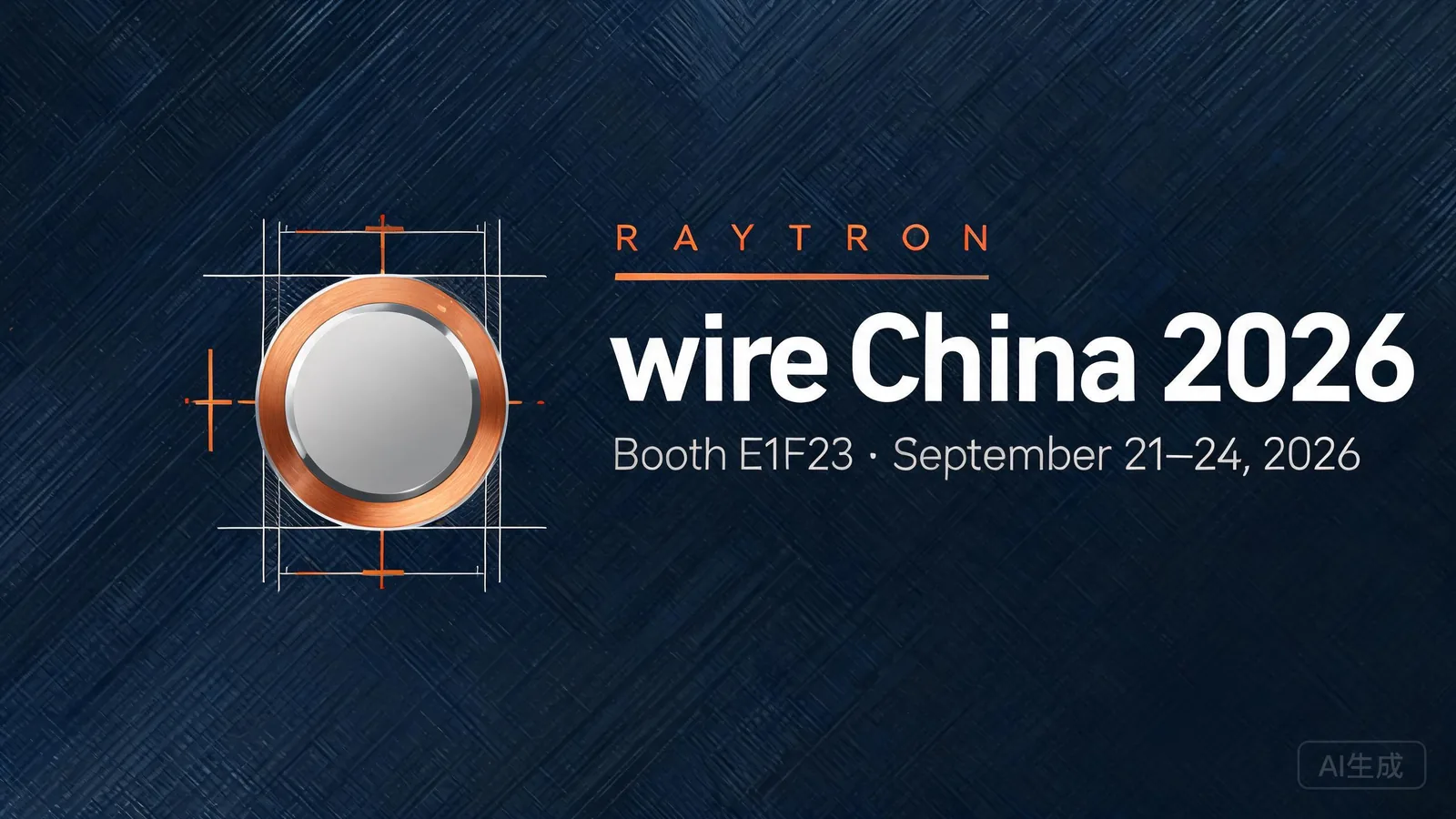 锐创参展wire China 2026的邀请视觉,E1馆E1F23展位